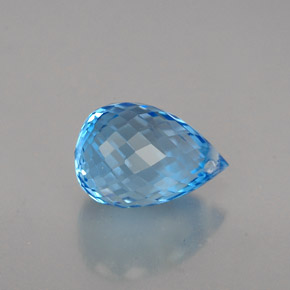 Topázio azul natural 2,10ct, briolete, VVS