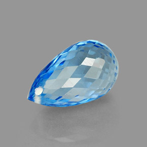 Topázio azul natural 2,33ct, briolete, VVS