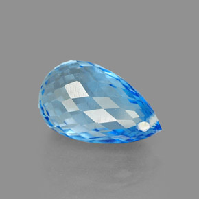 Topázio azul natural 2,33ct, briolete, VVS