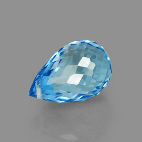 Topázio azul natural 2,23ct, briolete, VVS
