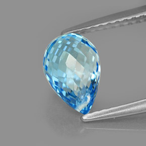 Topázio azul natural 2,23ct, briolete, VVS