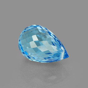 Topázio azul natural 2,23ct, briolete, VVS