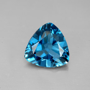 Topázio azul natural 2,86ct, trillion, VVS