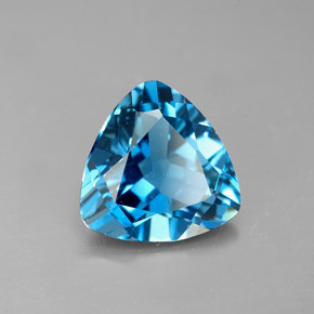 Topázio azul natural 2,86ct, trillion, VVS