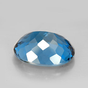 Topázio azul natural 9,64ct, corte oval, VVS