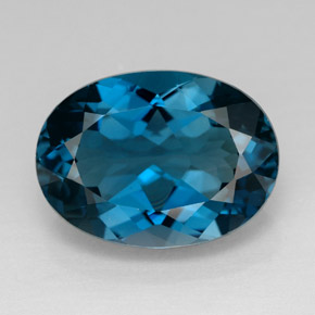 Topázio azul natural 7,98ct, corte oval, VVS