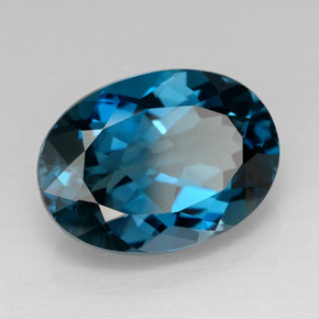 Topázio azul natural 7,98ct, corte oval, VVS