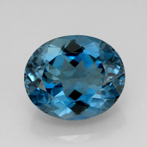 Topázio azul natural 9,89ct, corte oval, VVS