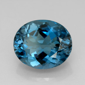 Topázio azul natural 9,89ct, corte oval, VVS