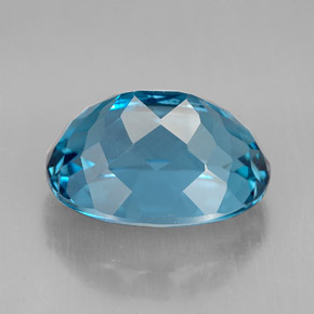 Topázio azul natural 8,53ct, corte oval, VVS