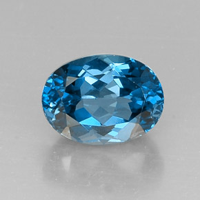 Topázio azul natural 7,33ct, corte oval, VVS-VS