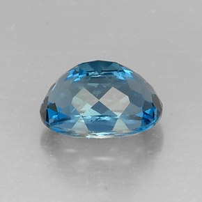 Topázio azul natural 7,33ct, corte oval, VVS-VS