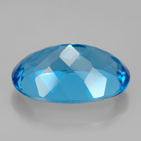 Topázio azul natural 12,38ct, corte oval, VVS