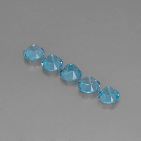 Pedras preciosas de topázio azul natural de  ct, corte redondo, VVS-VS