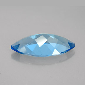 Topázio azul natural 6,60ct, marquise, IF