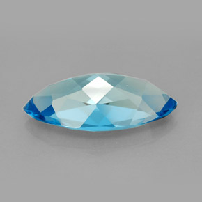Topázio azul natural 6,54ct, marquise, VVS