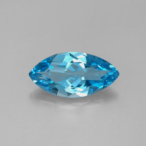 Topázio azul natural 6,28ct, marquise, VVS