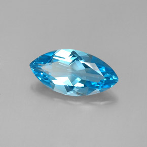 Topázio azul natural 6,28ct, marquise, VVS