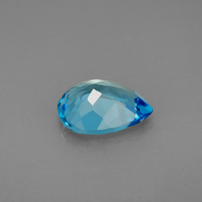 Topázio azul natural 2,78ct, formato de pêra, VVS
