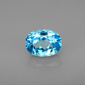 Topázio azul natural 2,24ct, corte oval, VS-SI