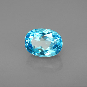 Topázio azul natural 2,24ct, corte oval, VS-SI