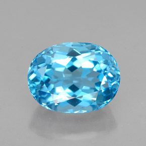 Topázio azul natural 2,98ct, corte oval, VVS