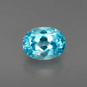 Topázio azul natural 2,38ct, corte oval, VVS