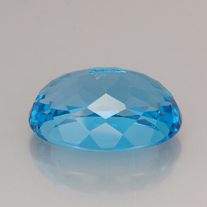 Topázio azul natural 25,42ct, corte oval, IF