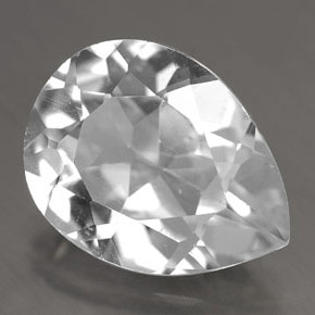 Topázio branco natural 8,70ct, formato de pêra, VVS