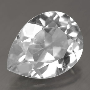 Topázio branco natural 8,70ct, formato de pêra, VVS
