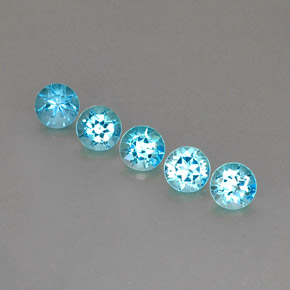 Pedras preciosas de topázio azul natural de  ct, corte redondo, VVS-VS