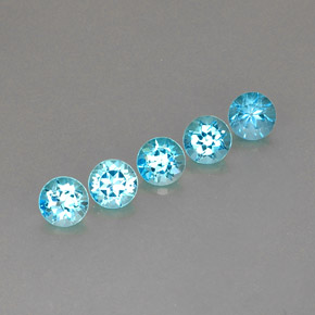 Pedras preciosas de topázio azul natural de  ct, corte redondo, VVS-VS