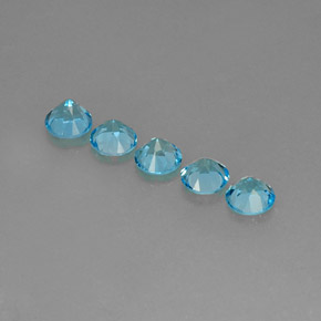Pedras preciosas de topázio azul natural de  ct, corte redondo, VVS-VS