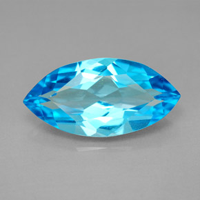 Topázio azul natural 6,46ct, marquise, VVS-VS