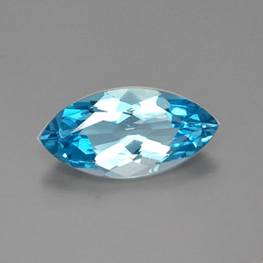 Topázio azul natural 4,90ct, marquise, VVS