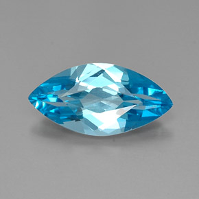 Topázio azul natural 5,78ct, marquise, VVS