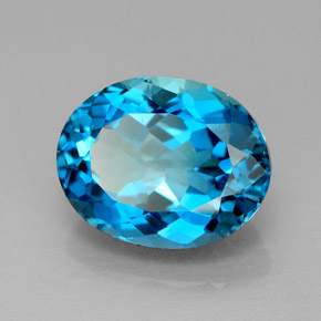 Topázio azul natural 7,73ct, corte oval, VVS