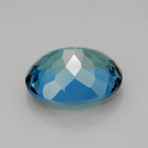 Topázio azul natural 7,73ct, corte oval, VVS