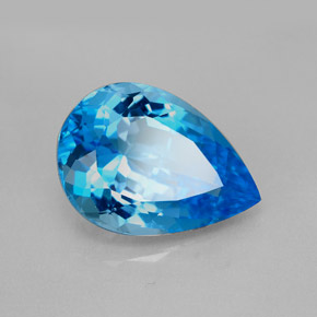 Topázio azul natural 7,87ct, formato de pêra, VVS