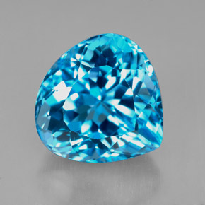 Topázio azul natural 8,54ct, formato de pêra, IF