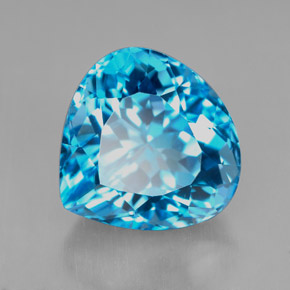 Topázio azul natural 8,54ct, formato de pêra, IF