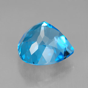 Topázio azul natural 8,54ct, formato de pêra, IF