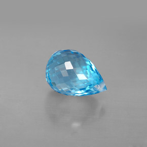 Topázio azul natural 3,18ct, briolete, VVS