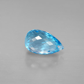 Topázio azul natural 2,91ct, briolete, VVS