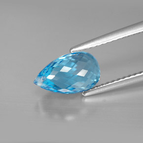 Topázio azul natural 2,91ct, briolete, VVS