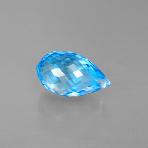 Topázio azul natural 2,51ct, briolete, VVS