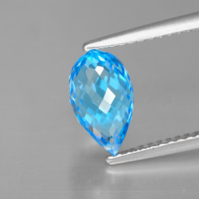 Topázio azul natural 2,51ct, briolete, VVS