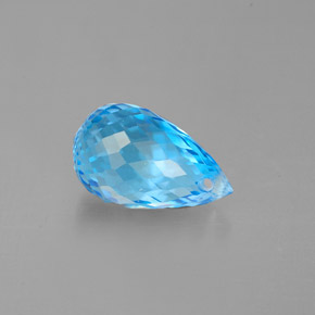 Topázio azul natural 2,43ct, briolete, VVS