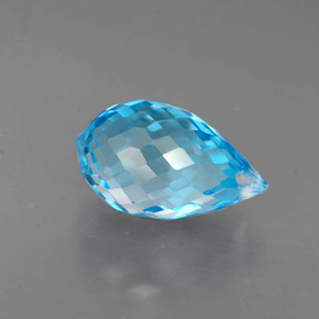 Topázio azul natural 2,75ct, briolete, VVS