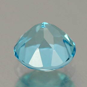 Topázio azul natural 1,12ct, corte redondo, IF